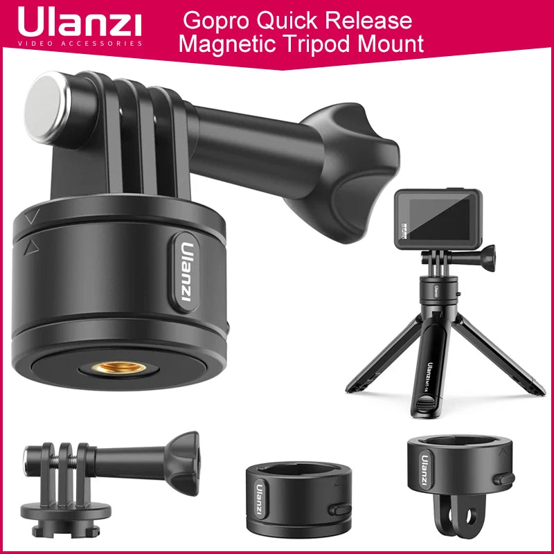 Send It Quick Release Magnetic Mount Base GoPro and 1/4'' Tripod Mount Base Adapter for GoPro 12/11/10/Max/8/7/6/5 compatible
