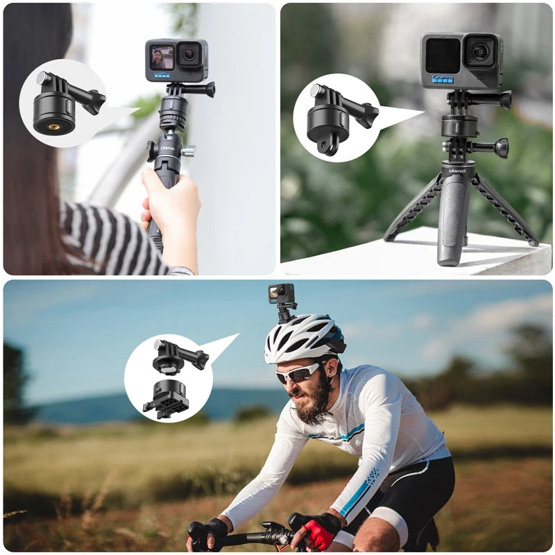 Send It Quick Release Magnetic Mount Base GoPro and 1/4'' Tripod Mount Base Adapter for GoPro 12/11/10/Max/8/7/6/5 compatible
