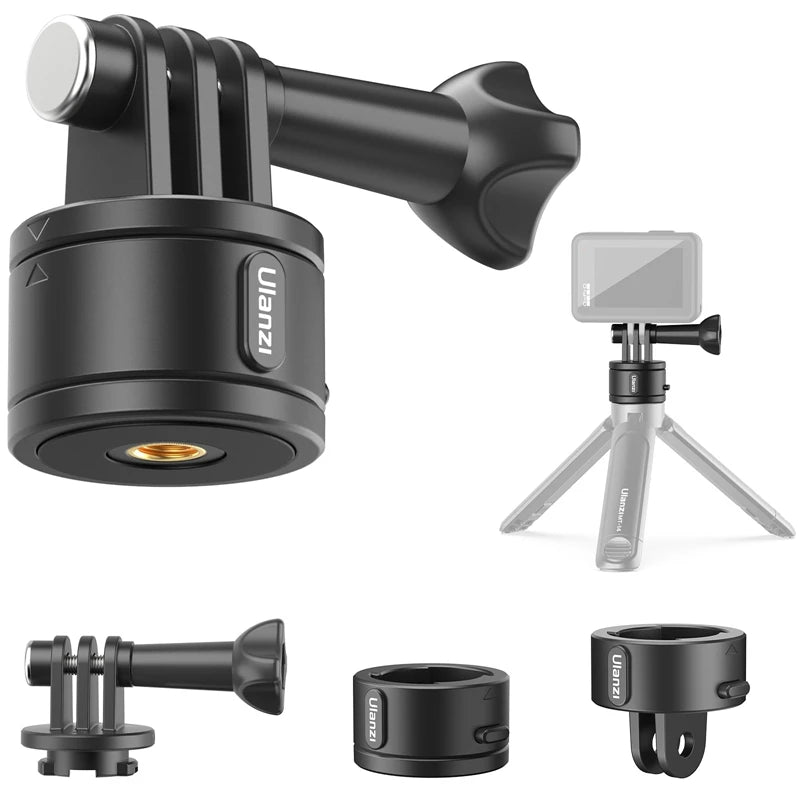 Send It Quick Release Magnetic Mount Base GoPro and 1/4'' Tripod Mount Base Adapter for GoPro 12/11/10/Max/8/7/6/5 compatible