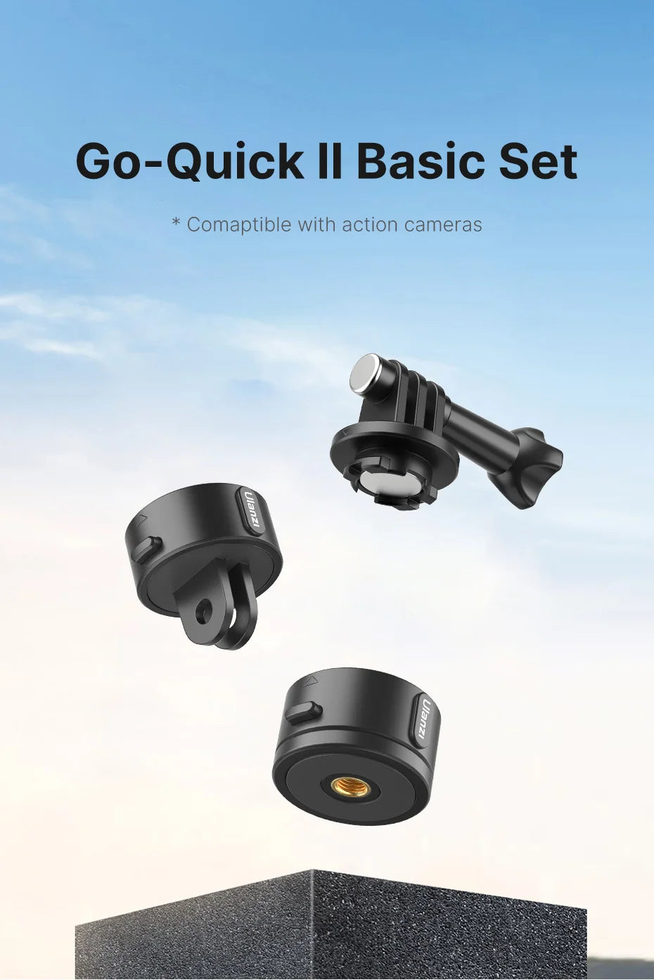 Send It Quick Release Magnetic Mount Base GoPro and 1/4'' Tripod Mount Base Adapter for GoPro 12/11/10/Max/8/7/6/5 compatible