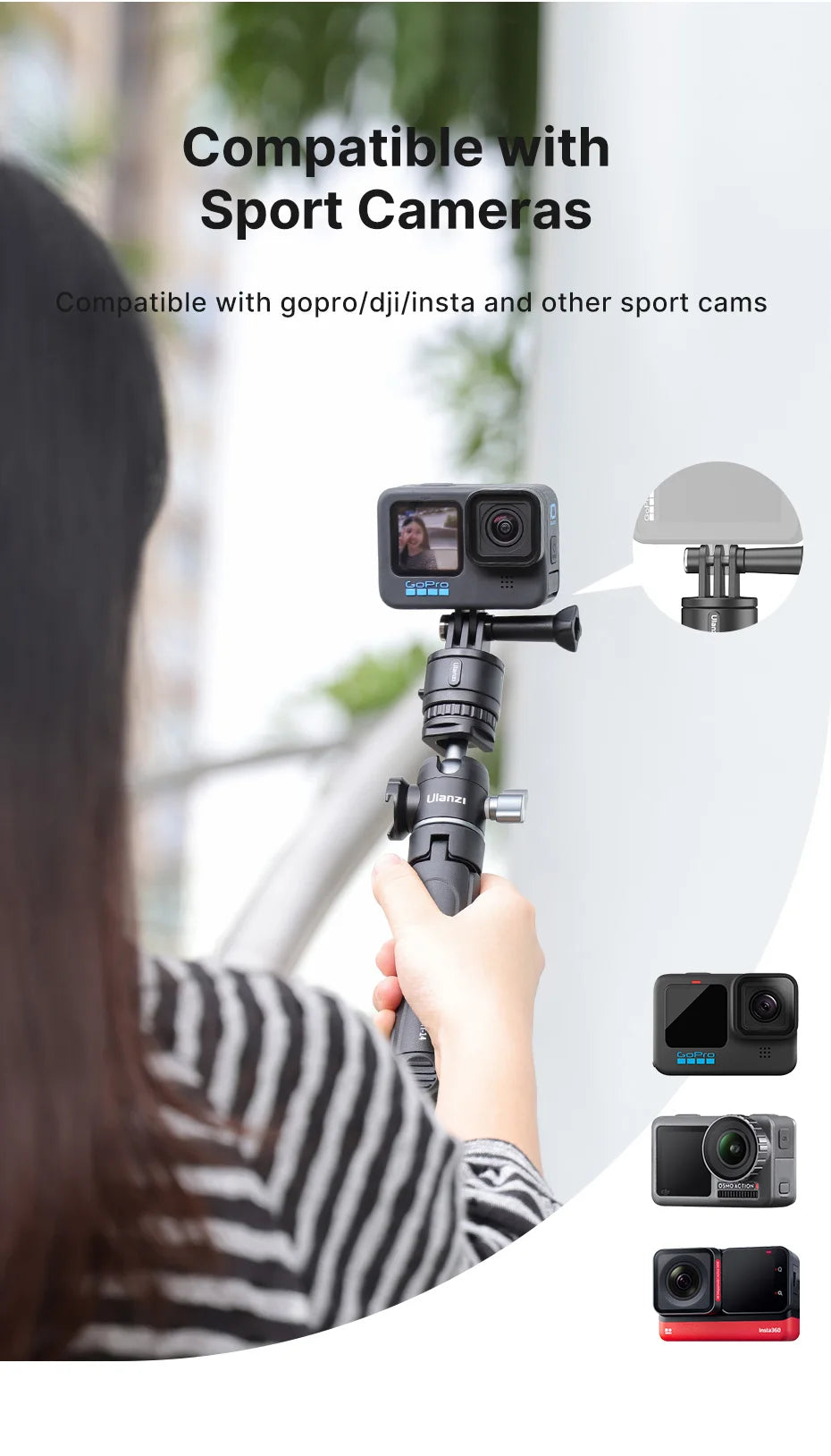 Send It Quick Release Magnetic Mount Base GoPro and 1/4'' Tripod Mount Base Adapter for GoPro 12/11/10/Max/8/7/6/5 compatible